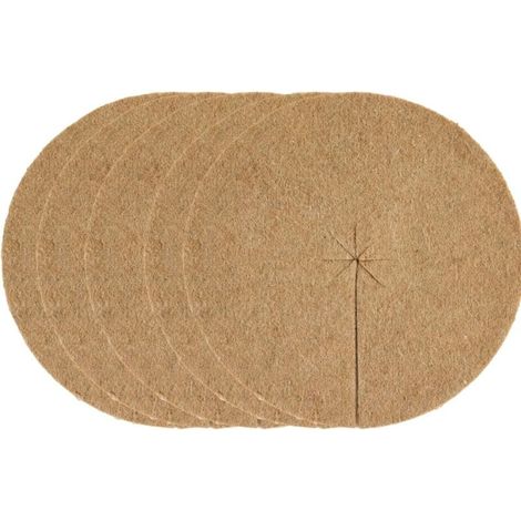 Lot de 5 disques de paillage Ø40 cm, feutre de jute, protection des plantes, désherbant, gel (1/4)