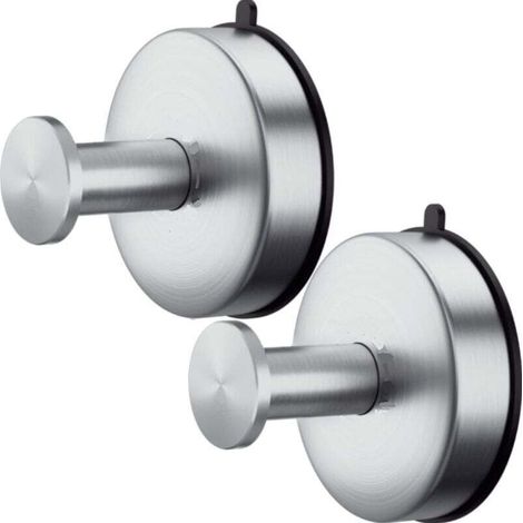 2 crochets à serviette en nickel brossé pour salles de bains Crochets de douche en acier inoxydable étanches pour l'intérieur de la douche, crochets de salle de bain de 15lb pour serviettes