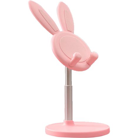 Support téléphone portable lapin mignon réglable en hauteur angle support tablette bureau rose pour maison bureau (1/5)