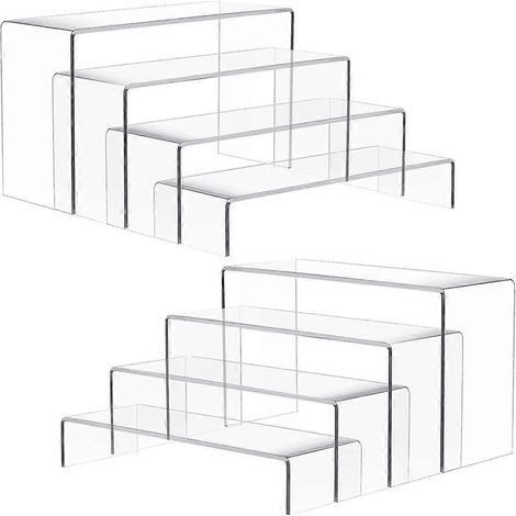 Multifunktionaler, transparenter Acryl-Displayständer, Set mit 8 Displayständern für Schaufenster, stabiles, transparentes Regal, ideal für Geschäfte und Sammlungen. (1/5)