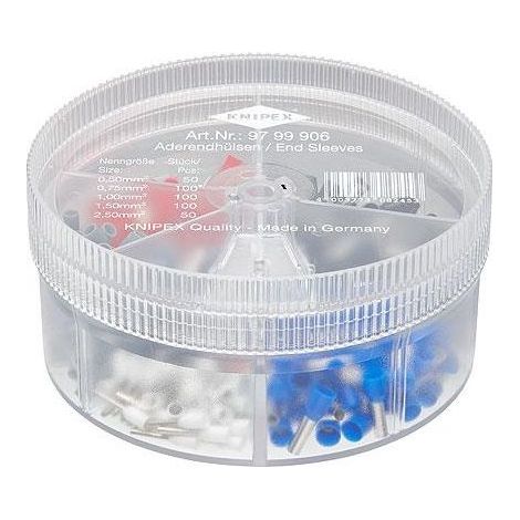 KNIPEX 97 99 906 Scatole assortimento con terminali a bussola preisolati 5 pezzi