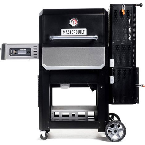 Barbecue à charbon Gravity Series 800 – Atteint 350°C en 14 min – Panneau digital et application mobile – Grilles en fonte et plaque de cuisson – Masterbuilt
