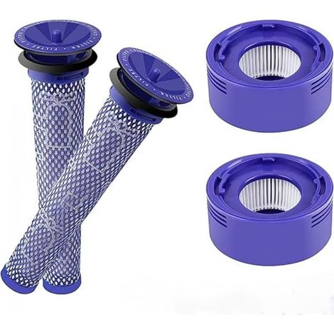 Filtri di ricambio per Dyson V7 V8, confezione da 4 filtri per aspirapolvere Dyson V7 V8 Absolute Animal Motorhead, 2 post-filtri, 2 pre-filtri. Ricambi.
