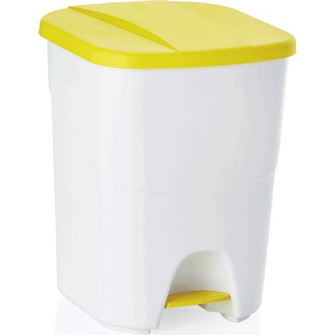 Poubelle à pédale couvercle jaune 40 ltr 35 x 38,5 x 45,5 cm polypropylène - Was Germany (1/2)