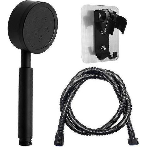 Ensemble de douche à main noir mat, douchette murale haute pression, robinetterie de baignoire en acier inoxydable 304 (1/5)