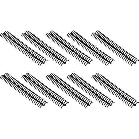 Lot de 10 anneaux de reliure en plastique noir, 19 mm, 30 anneaux, compatibles avec les formats de papier A4 et B5 (capacité : 150 feuilles). (1/5)