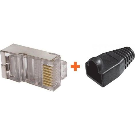 Digitus confezione da 10 plug rj45 rj 45 8 poli schermato connettore + Copri connettore