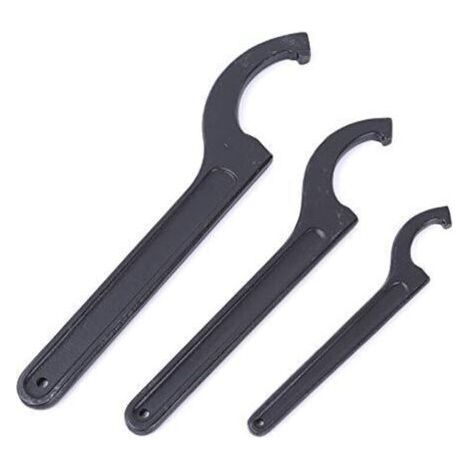 1x Clé à crochet réglable 85-105mm, clés à ergot, clé tricoise universelle, pour la fixation ou le démontage des écrous ronds et des couvercles de compteurs d'eau sur les machines-outils