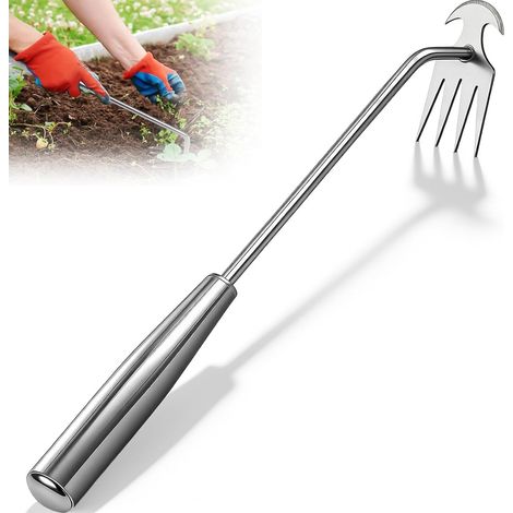 Désherbeur Manuel, désherbeur de Fissures, Outil de désherbage Multifonctionnel à 4 Griffes de 30 cm, Creuser Le désherbage, Transplanter Le Sol, ameublir l'outil de Jardin (1/5)