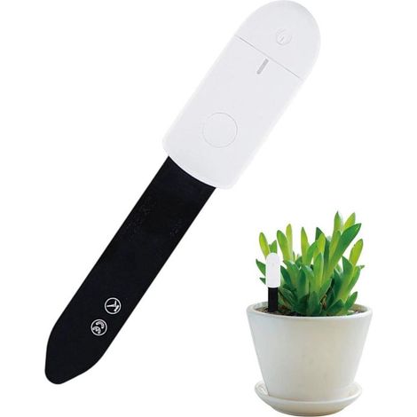 Sensor inteligente de humedad para suelo - Detector digital de humedad - Cuidado de plantas - Tecnología capacitiva - 22,2 x 5,99 cm - Blanco (1/5)