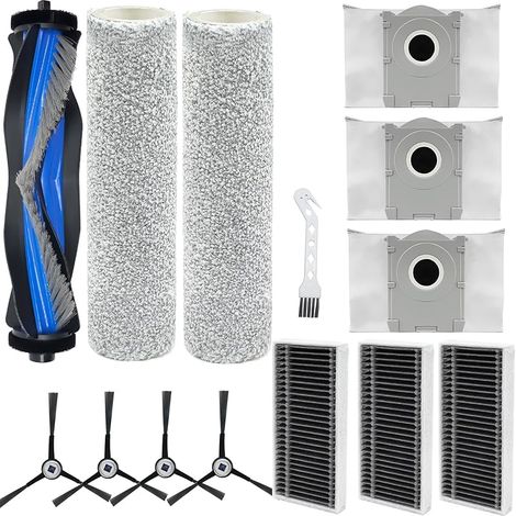 Accessoires pour ECOVACS DEBOT X8 Omni, X8 Pro Omni, T80 Omni, aspirateur Robot de Rechange, 1 Brosse Principale, 2 brosses Rouleau, 3 Sacs poussire, 4 brosses latrales, 3 filtres, Brosse (1/5)