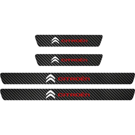 (4 autocollants de porte) Film protecteur pour poignée de porte de voiture,en fibre de carbone,pour seuil de porte,anti-rayures,compatible avec Citroën C3,C4,DS4,C5,C5X et C-Quatre (1/3)