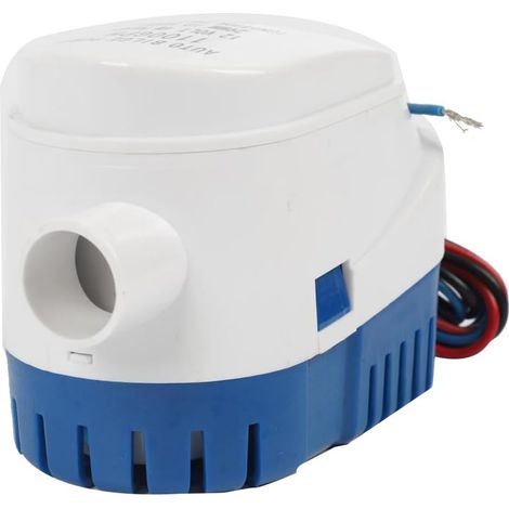 1 Pièce 1100GPH Pompe à Eau Automatique pour Bateau 12V Pompe de Cale en Plastique Blanc et Bleu Submersible pour Yacht Bateau Hydravion Maison Flottante (1/5)