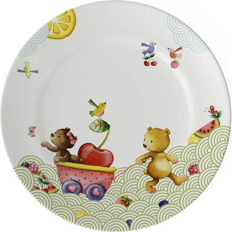 Assiette plate pour enfants, 21,5 cm, Porcelaine, Blanc/Multicolore (1/4)