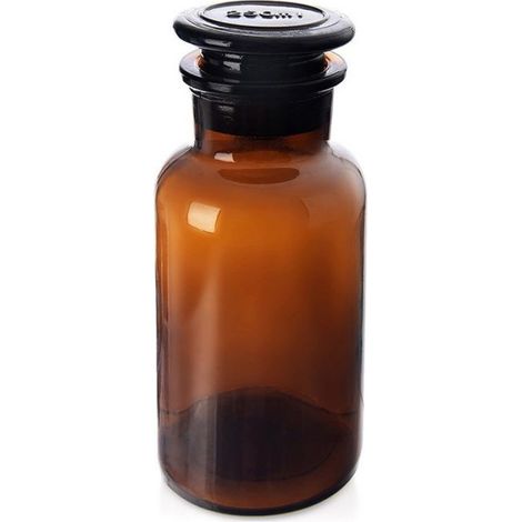 Récipient Alimentaire - Verre Brun - 250 Ml - Large Goulot - Bouchon Liège - Protection Uv - 6 5 X 14 Cm (1/5)