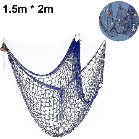 Filet de pêche décoratif, filet de pêche style méditerranéen