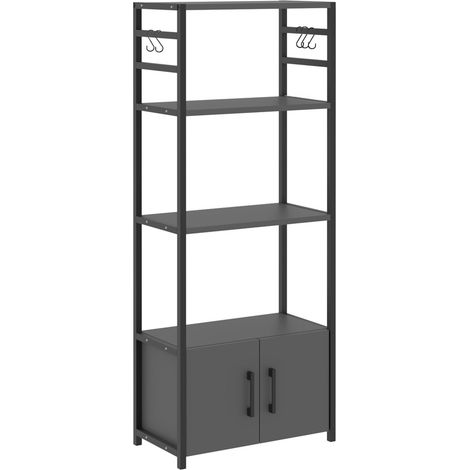 Scaffale design intramontabile soggiorno camera da letto mobile portaoggetti da cucina 139 x 56 x 30 cm nero antracite 030011174
