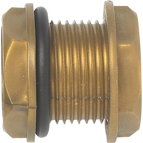GARANTIA racor pasamuros para depósito 3/4'' de plástico color latón