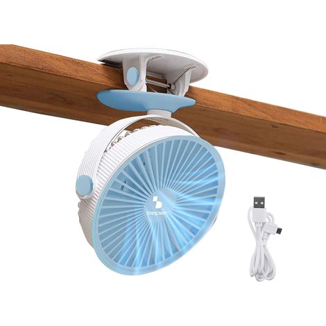 BEPER P206VEN420 Mini-Clip-Ventilator, tragbar, USB- und wiederaufladbar, 3 Geschwindigkeitsstufen, neigbar, LED-Licht, platzsparend, leise, Mini-Clip-Ventilator (1/5)