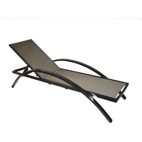 Chaise longue Comfort garbar métal gris - Lot de 2 (1/5)