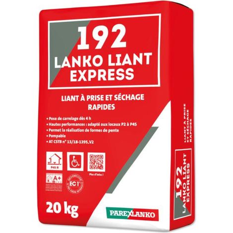 Liant à prise et séchage rapide PAREXLANKO 192 Lanko Liant Express - 20kg