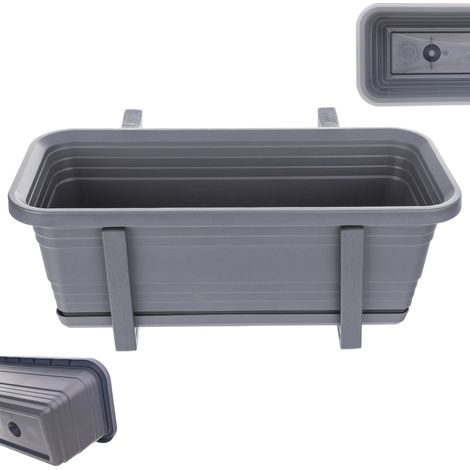 KADAX Fioriera da balcone Vaso da fiori Vaso da fiori 40 cm Supporti Supporto per ringhiera del balcone (1/5)