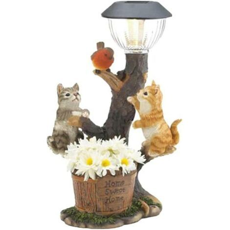 Figurine solaire animaux de jardin, lampe dolar, extérieur, écureuil, statues de jardin en résine pour escalade de jardin, patio, jardinage, décoration solaire, Ensoleillé (1/5)