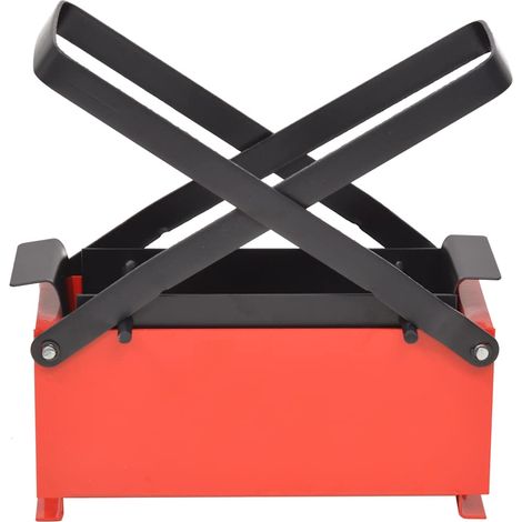 vidaXL Briquetadora de papel acero negro y rojo 34x14x14 cm (1/2)