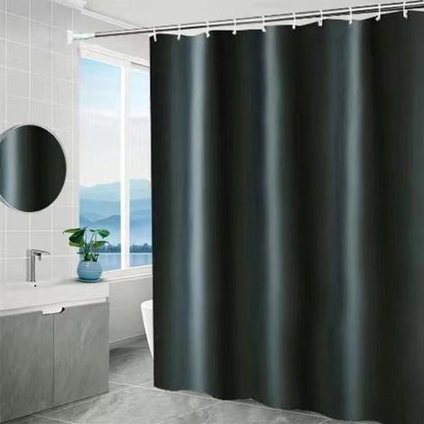 Cortina de ducha lisa,150 x 180 cm,negro (1/5)
