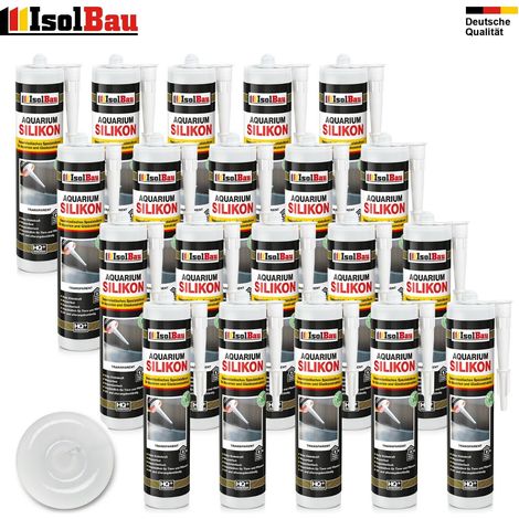 Aquarium Silikon Transparent 20 x 300ml Glassilikon Aquarium Kleber Glass (1/5)