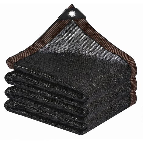 Tissu d'ombrage – Filet d'ombrage de jardin avec œillet pour pergola, terrasse, plantes, serre, poulailler, noir, (3 x 4 m) (1/4)