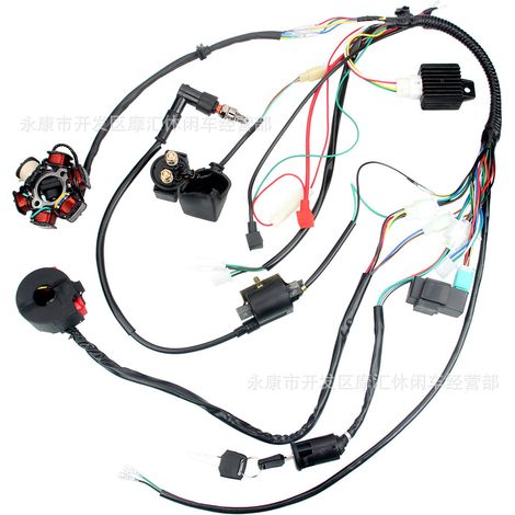 Off-road motorcycle/ATV/beach motorcycle accessories 70/90/110cc full vehicle wiring harness 6-pole coil ignition CDI (1/5)