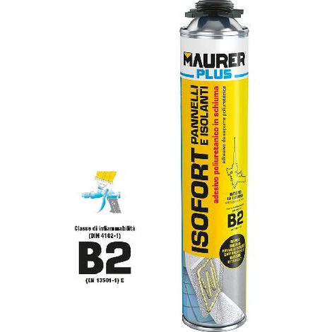 SCHIUMA POLIURETANICA X PISTOLA "B2 PANNELLI-ISOLANTI" MAURER PLUS 750ML