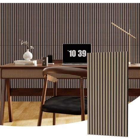 Lot de 4 panneaux acoustiques en bois 47,2 x23,6 x0,8 pouces, panneaux insonorisants décoratifs, absorption bruit studio home cinéma bureau (1/5)