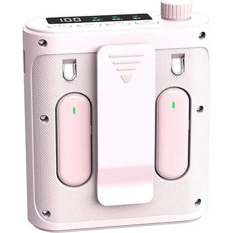 Mégaphone miniature rechargeable (rose) avec microphone sans fil magnétique rechargeable (1/5)