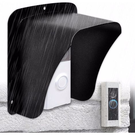 Caméra de sonnette sans fil étanche, protection métallique, kit de visiophone pour porte, résistant aux intempéries, 1 pièce, noir. (1/4)