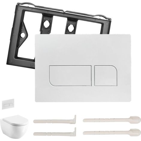 Toilet Control Plate, 164 x 246 mm, Double Flush with Flush Lever and Installation Frame, Compatible with SIGMA01, 20, 30, 50 UP 300, 320 Series, White (1/5)