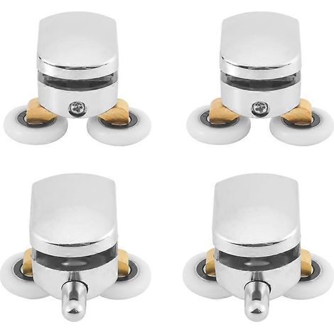 4 roulettes de porte de douche coulissantes de 23 mm (2 en haut et 2 en bas) (1/5)