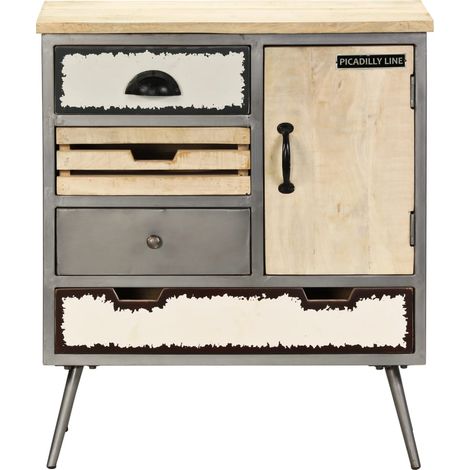 Maison Exclusive - Credenza in Legno Massello di Mango e Acciaio 65x33x76cm