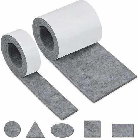 Feutrine Autocollante Meuble, Feutrine Adhesive 2 Rouleaux Découpe Libre de Toute Taille ou Forme Feutre Patin Antiderapant pour Protection Pied (1/4)