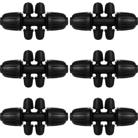 Raccord en T cannelé à 6 voies pour tuyau d'irrigation de 13/16 mm à 4/7 mm, raccord pour système d'irrigation goutte à goutte à 6 voies pour jardin (1/5)