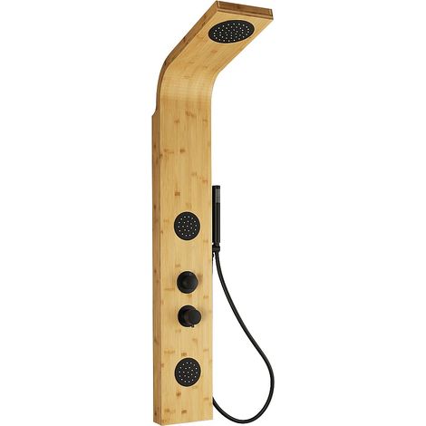 Colonne de douche hydromassante en bambou - Mitigeur mécanique - P53 x H140 cm - NEVOLA (1/4)