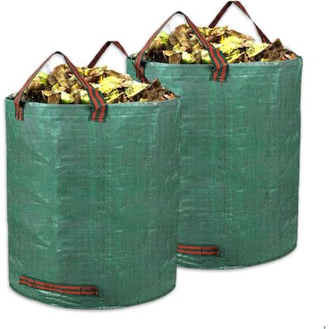 Lot de 2-300L Sac Jardinage Dechets avec Poignées Indéchirables, Sac Dechet Vert Reutisable et Pliable - Sac Jardin Polypropylène Robuste (1/4)