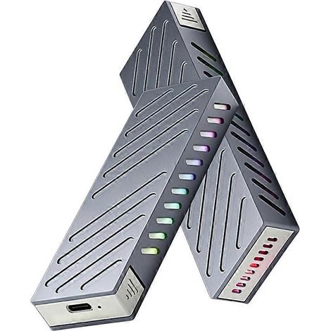 M.2 NVMe SATA SSD-Gehäuse mit Dual-Protokoll USB 3.1 Typ C 10 Gbit/s Adapter und M&B-Schlüssel. (1/5)