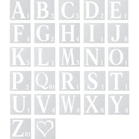 27pcs Modèles de Lettres et Chiffres 15cm en Plastique Réutilisables - Pochoirs Alphabet et Chiffres pour Dessin Artistique, Artisanat, Bricolage, Écriture (1/5)