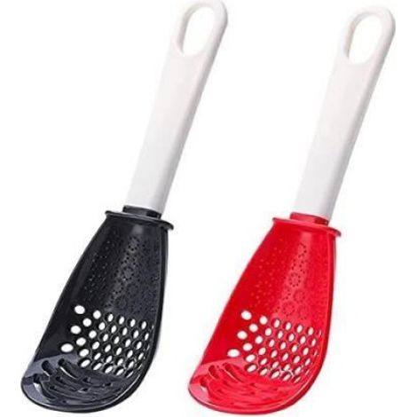 Lot de 2 cuillères de cuisine multifonctionnelles, cuillères fendues, ustensiles de cuisine, gadgets pour skimmer pelle, passoire (1/4)