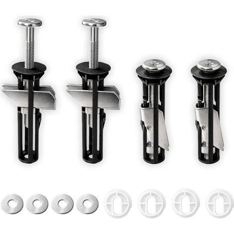 4 pièces Vis de fixation pour siège WC, vissage par le dessus, kit de montage pour abattant, vis de remplacement avec rondelles, kit de fixation WC standard (1/5)