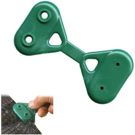 Clip de Bâche/brise-vue, Clips pour Fixation Filet d'ombrage Fermarete Frangisole, Fixation à Suspendre pour Filet d'ombrage pour Bâche Imperméable avec oeillet, Résistant à l'hiver - 50 Pièces (Vert) (1/5)