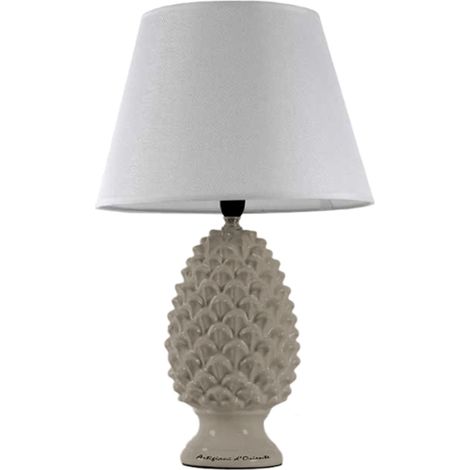 LAMPADA LUMETTO CON DESIGN A PIGNA CON BASE IN COLORE TORTORA 44.5 CM