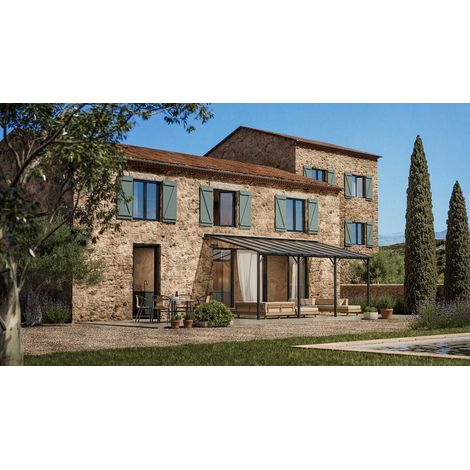 AUTRES Pergola adossée Harmonie  3 X 6M - Anthracite